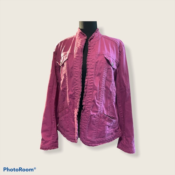 Chico’s Platinum Size 2 Jacket Dark Mauve classic - Picture 10 of 10